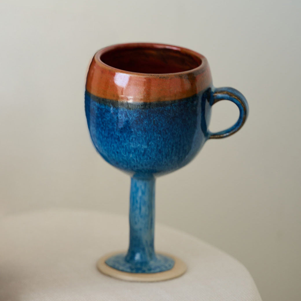 Deep Blue and Brown Cup | 1 Glass