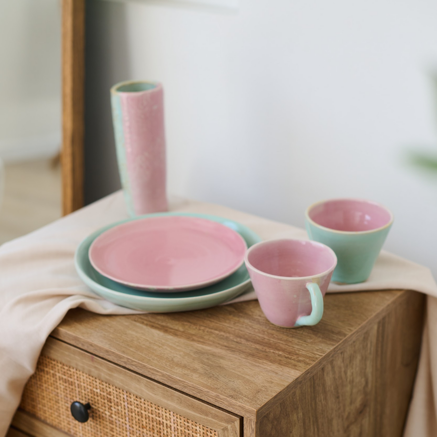 Pastel Pink and Green Mugs| 1 / Preorder Set of 6