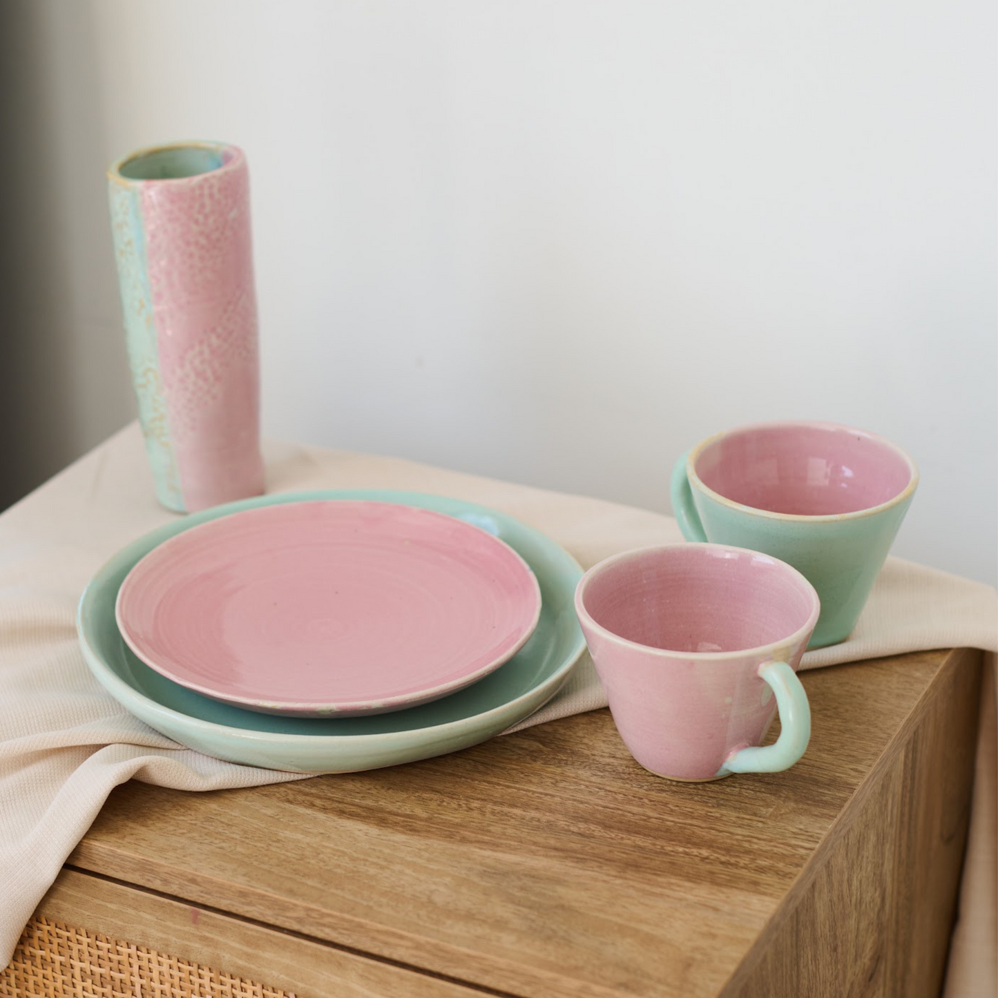 Pastel Pink and Green Mugs| 1 / Preorder Set of 6