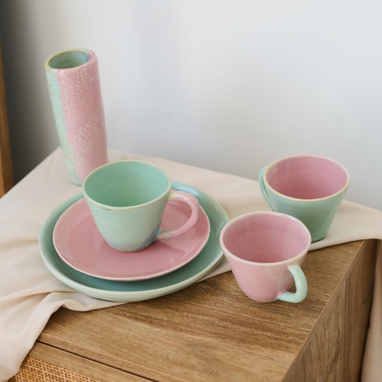 Pastel Pink and Green Mugs| 1 / Preorder Set of 6