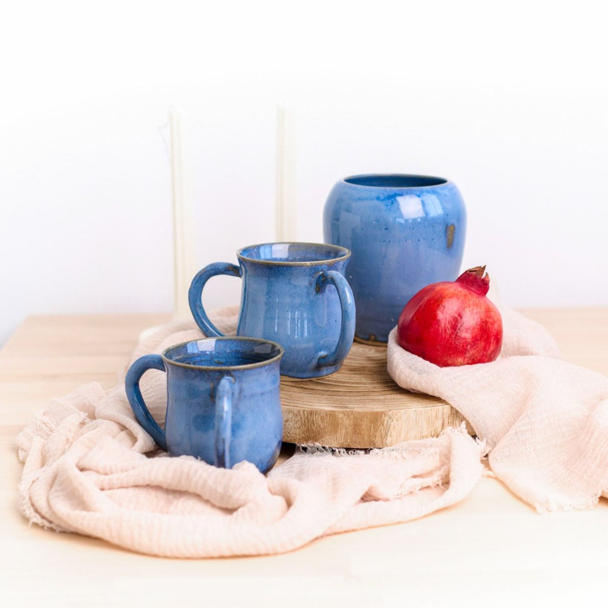 Deep Blue Natlas and Vase Set