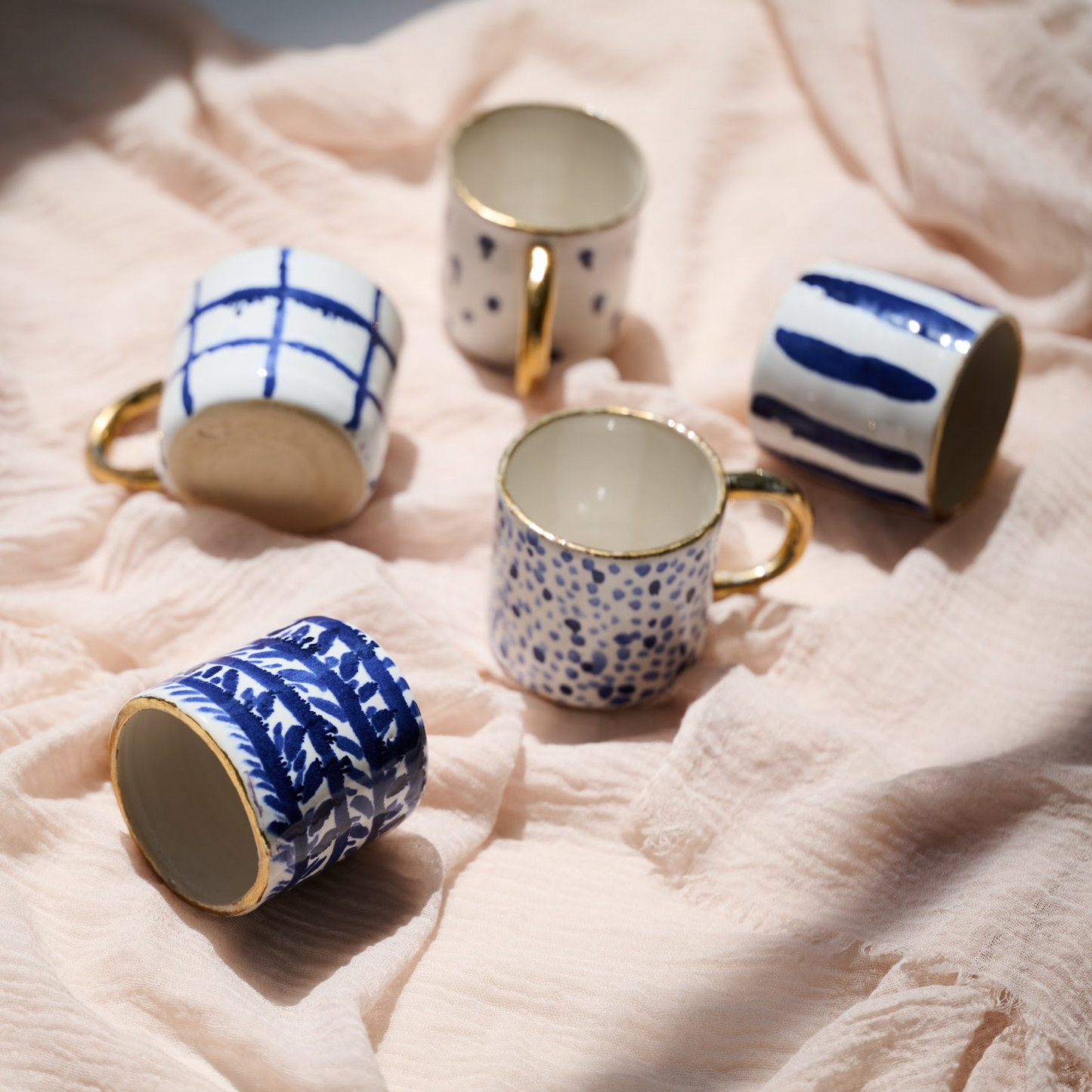 Golden Blue Mug | 1 / Set of 6