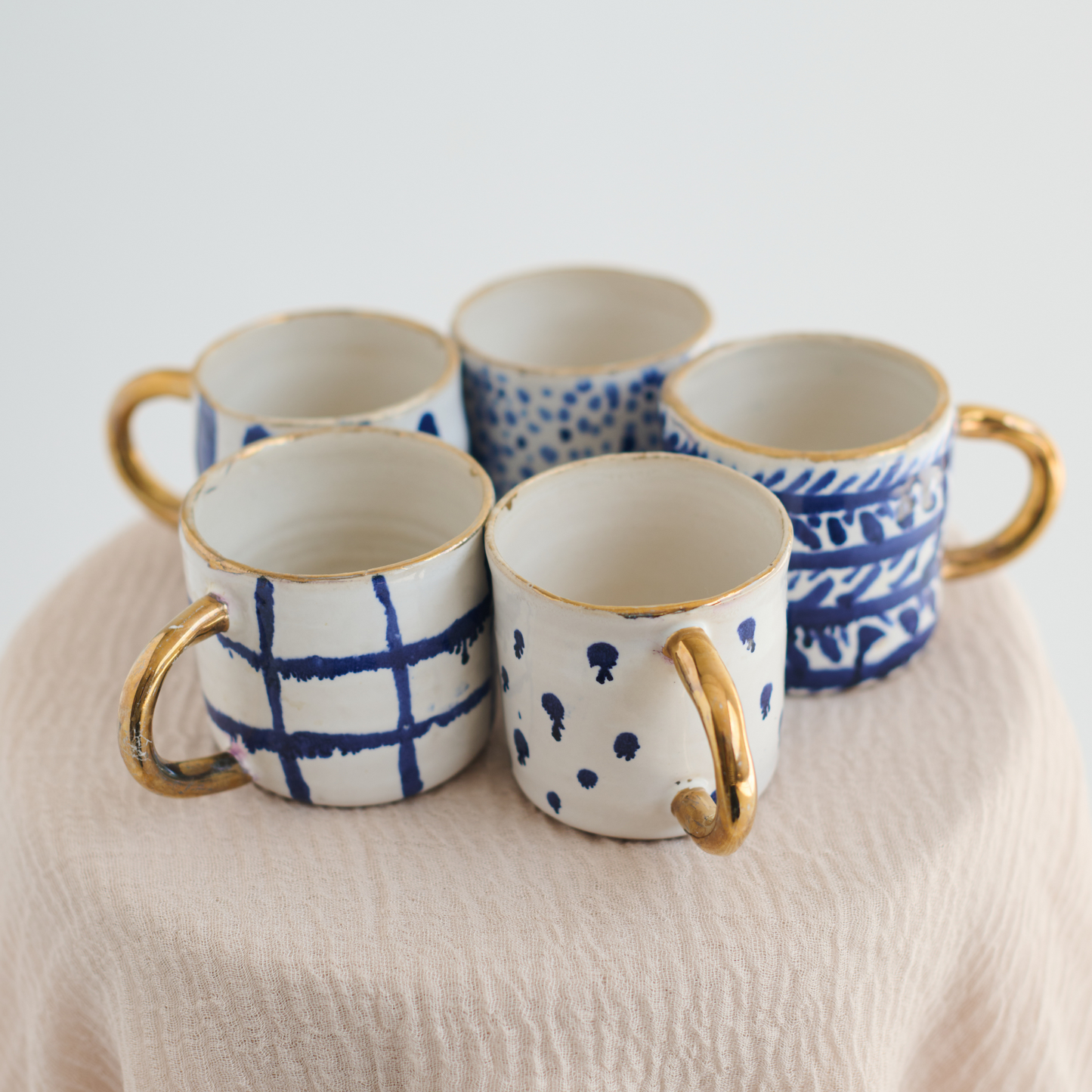 Golden Blue Mug | 1 / Set of 6
