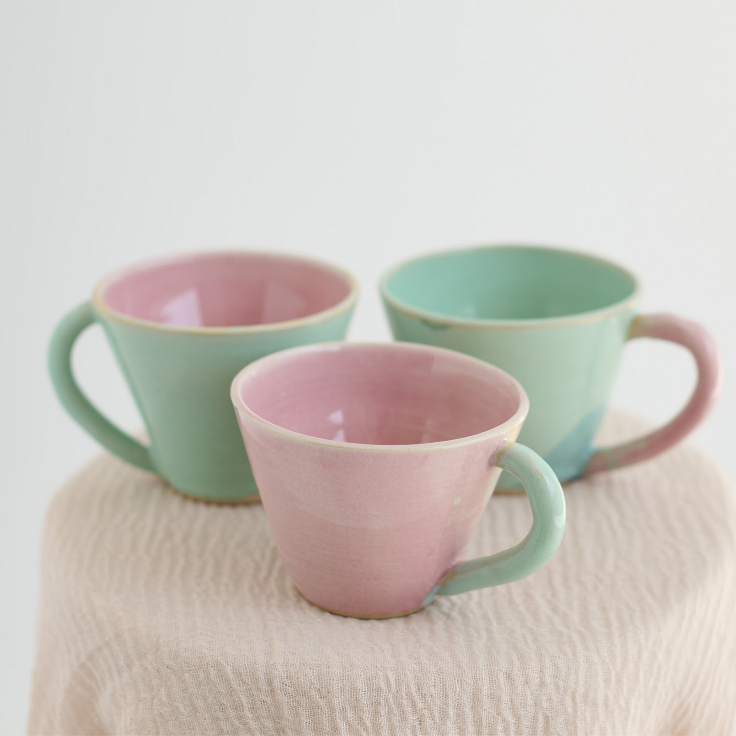 Pastel Pink and Green Mugs| 1 / Preorder Set of 6