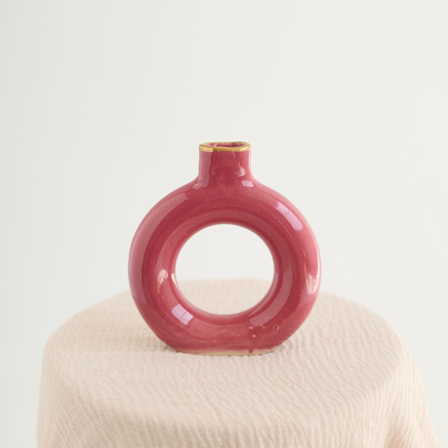 Pink Round Bagel Vase