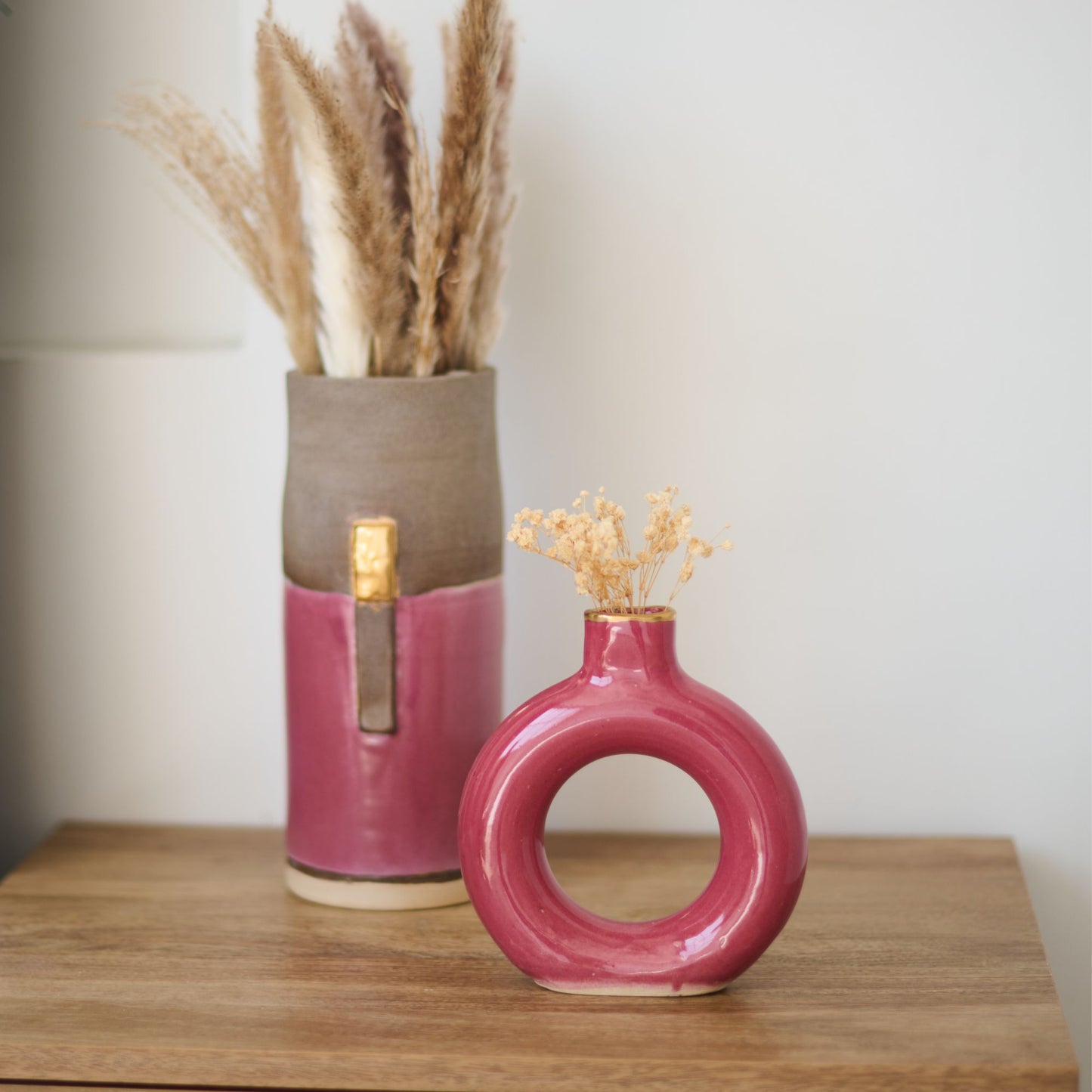 Pink Round Bagel Vase