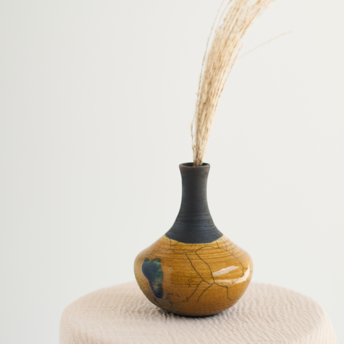 Golden Raku Vase