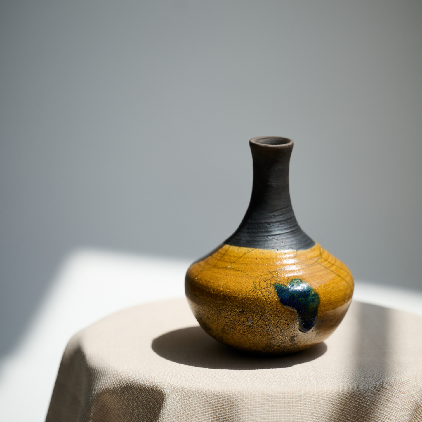 Golden Raku Vase