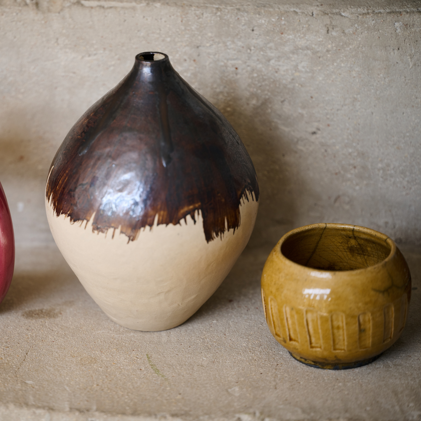 Golden Raku Decorative Jar