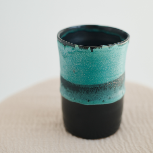 Black and Aqua Vase / Mug