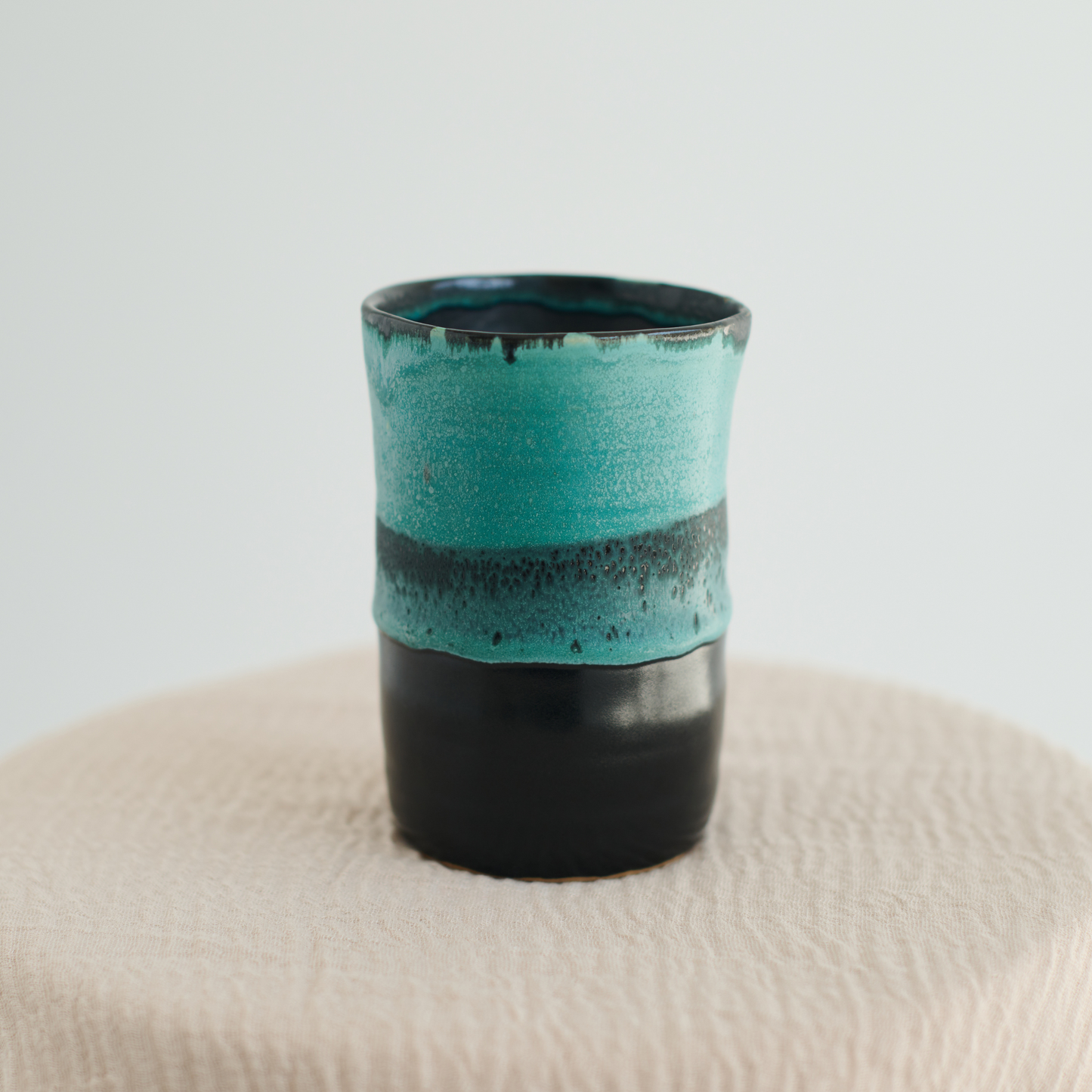 Black and Aqua Vase / Mug