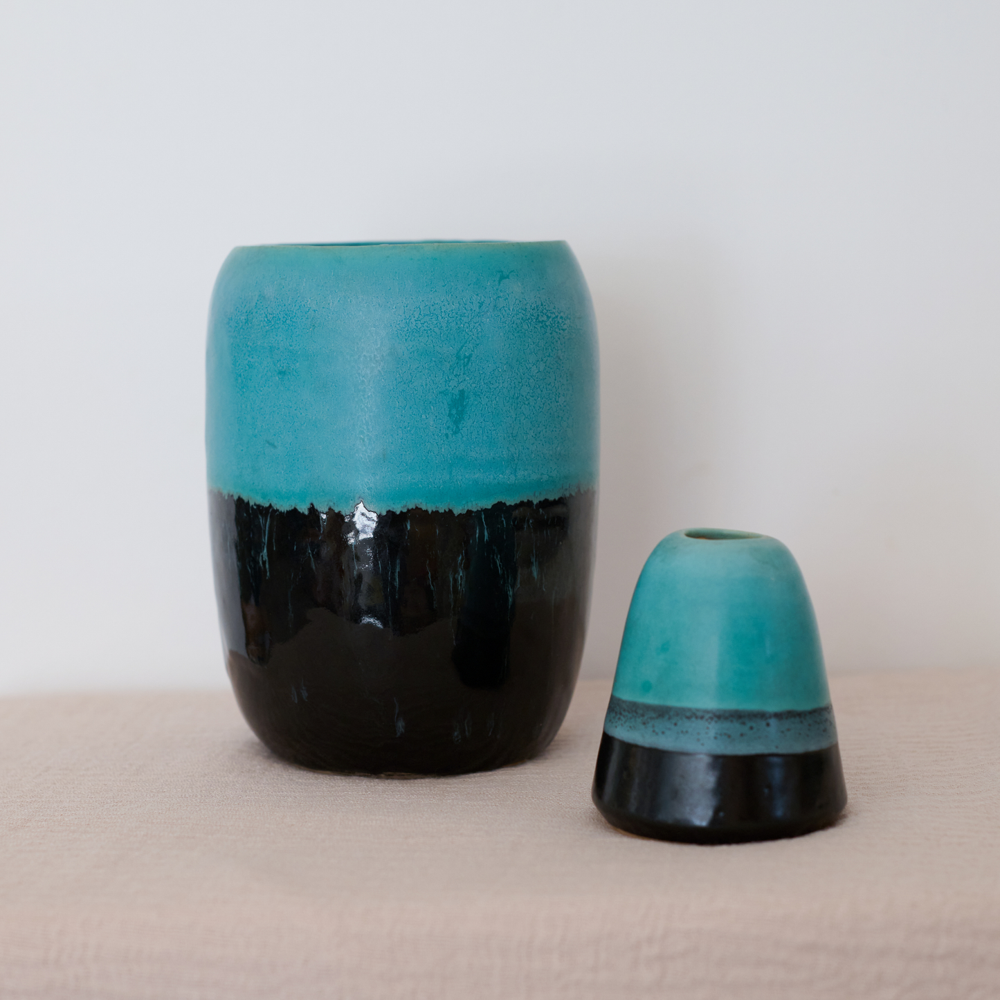 Mini Black and Teal Vase