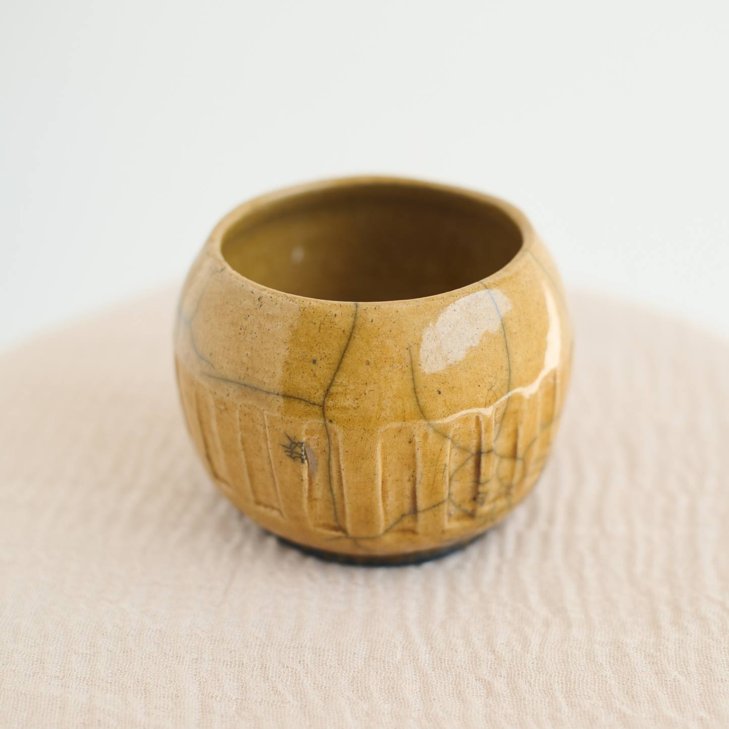 Golden Raku Decorative Jar