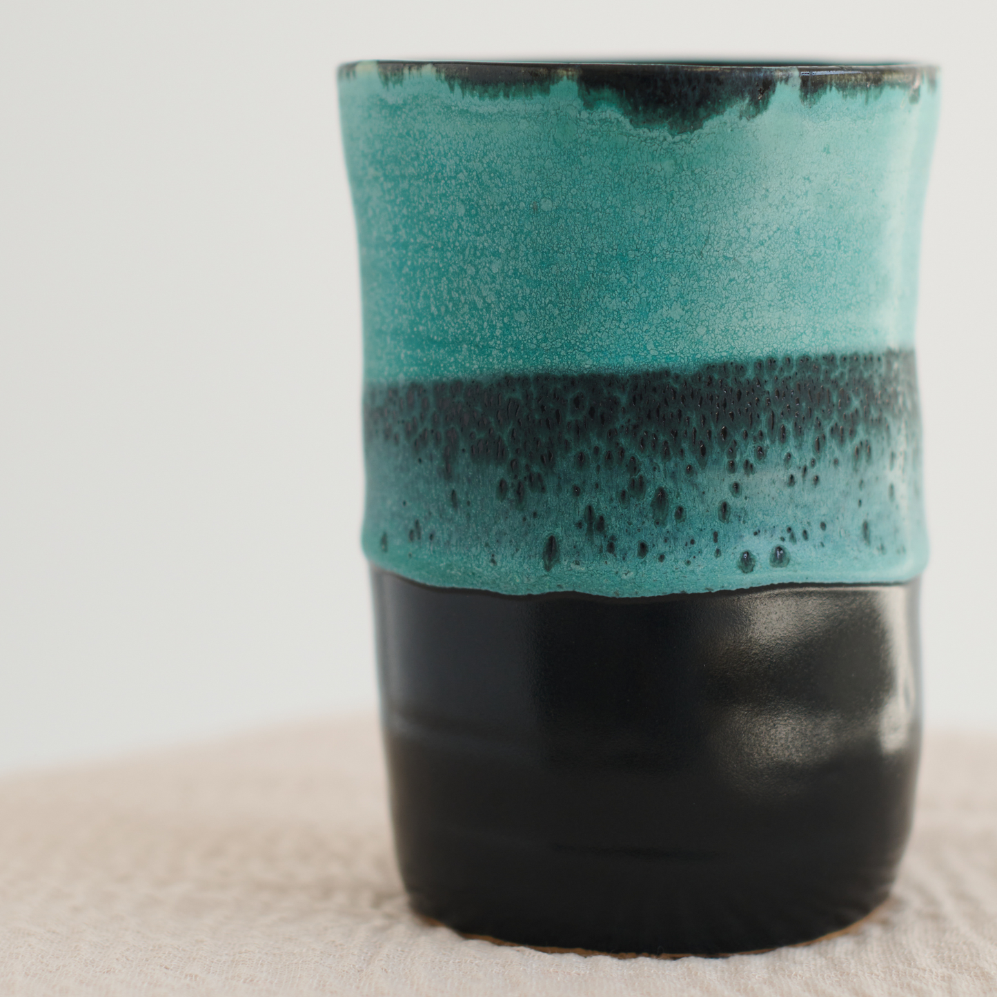 Black and Aqua Vase / Mug