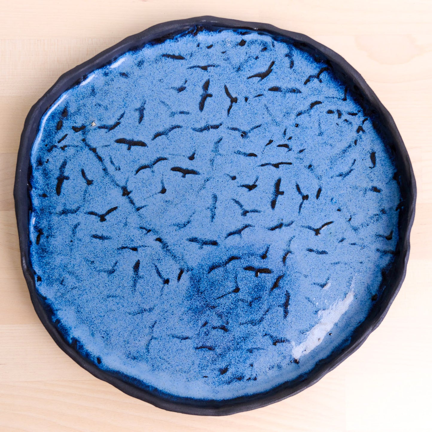 Deep Blue Nigra Birds Plate