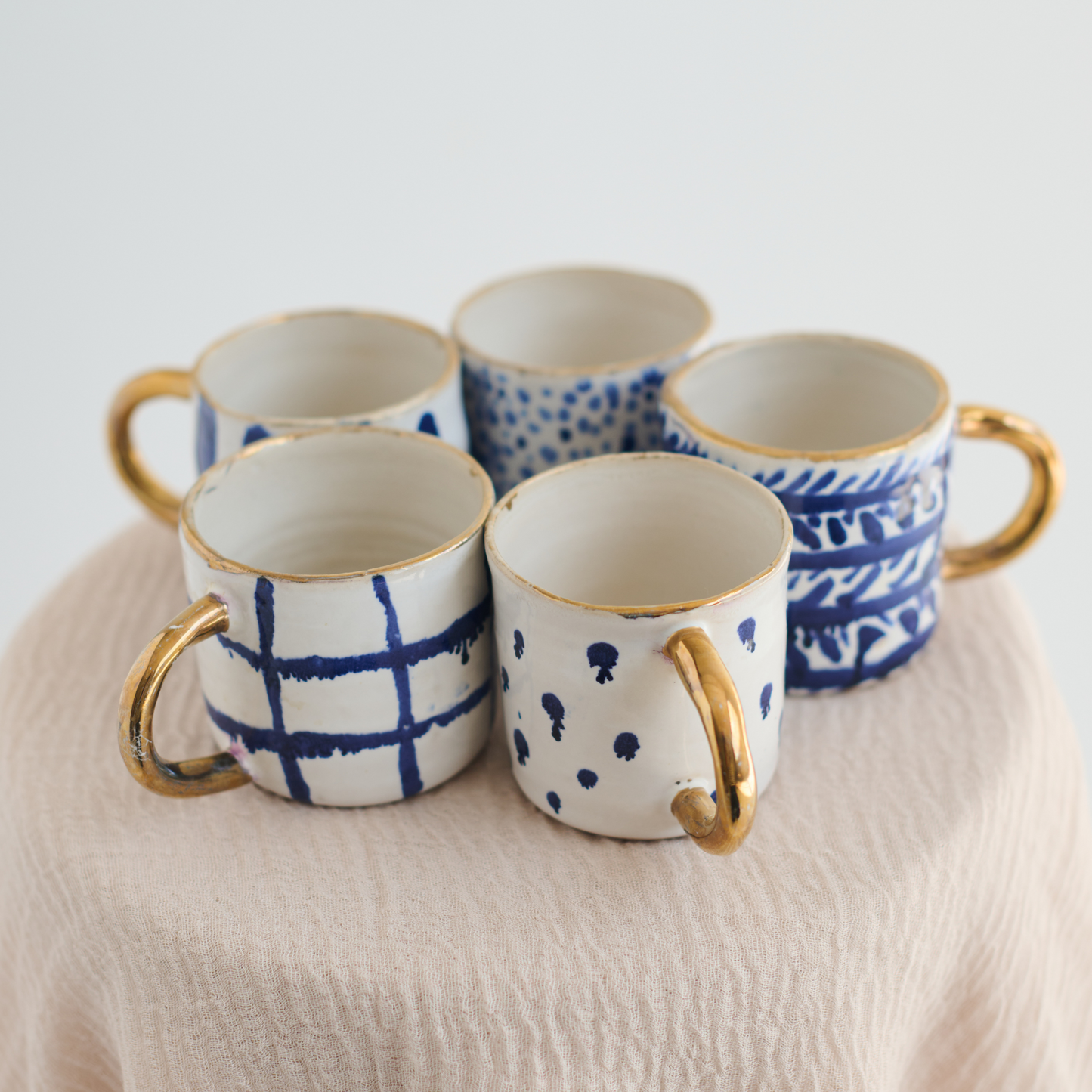 Pre Order: Golden Blue Mug | 1 / Set of 6