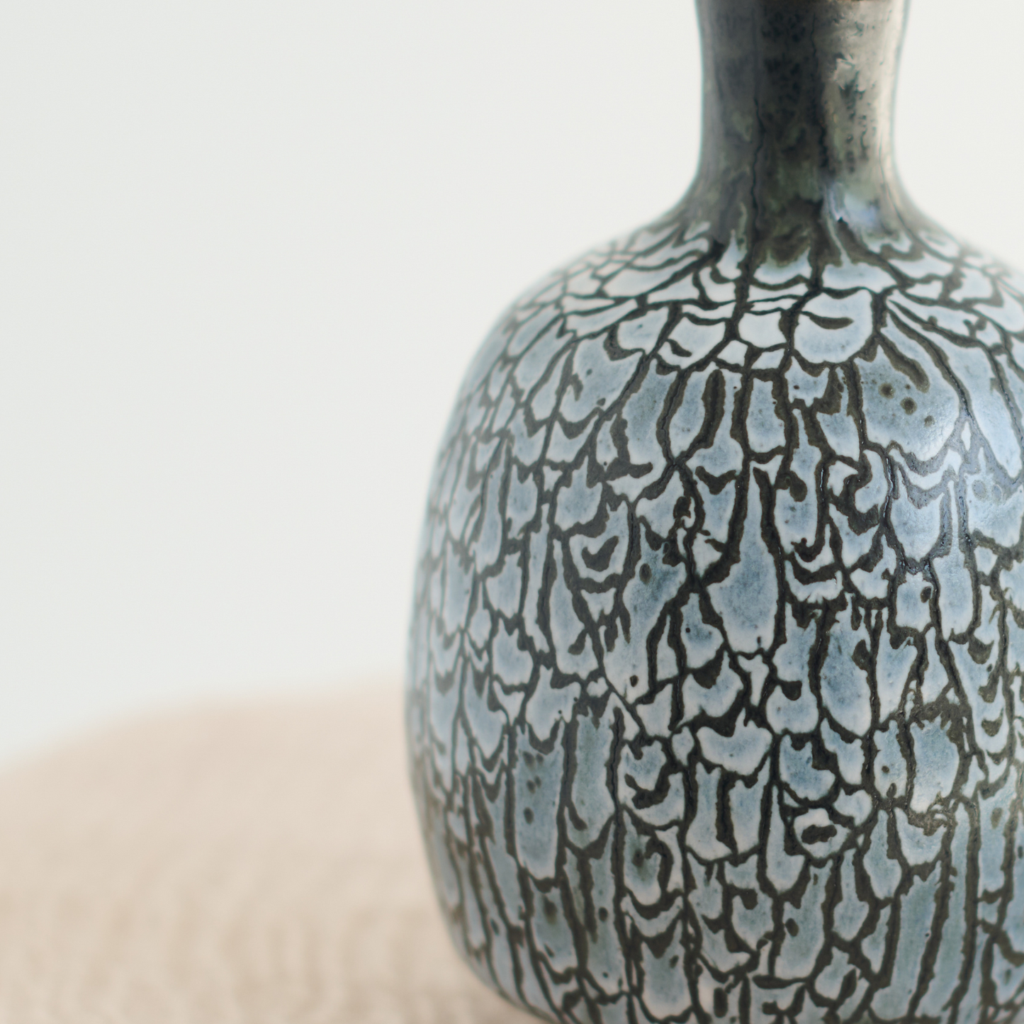 Black, Blue and Silver Droplets Vase