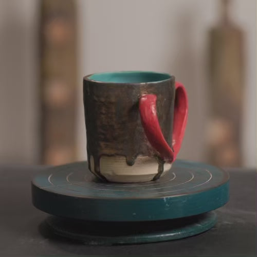 Heart Shaped Bronze and Turquoise Natla – Zhenya Ceramics